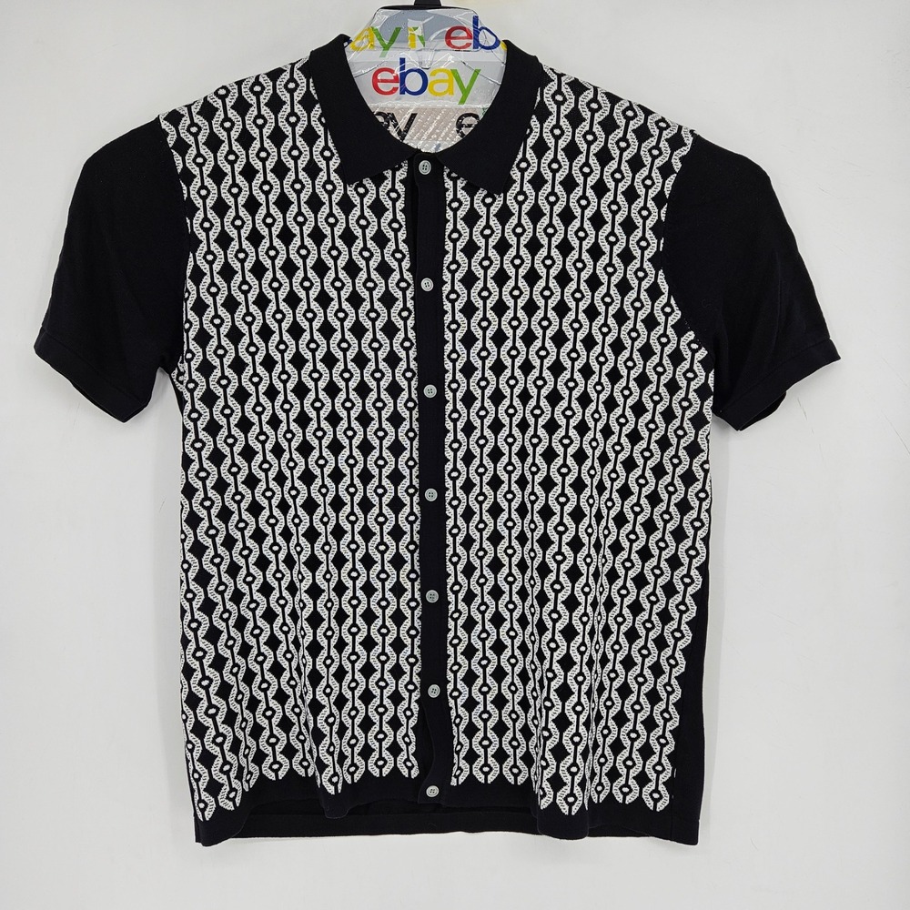 PJ Paul Jones Shirt Mens 2XL‎ Polo Short Sleeve Pullover Preppy Black Casual